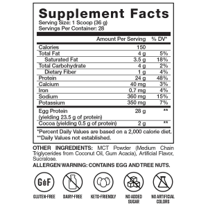 EGG-CELLENT - Premium Grade Pure Egg Protein Powder - 28 serv.