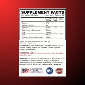 Alpha of Omegas - Omega 3 Fish Oil - 180 caps.